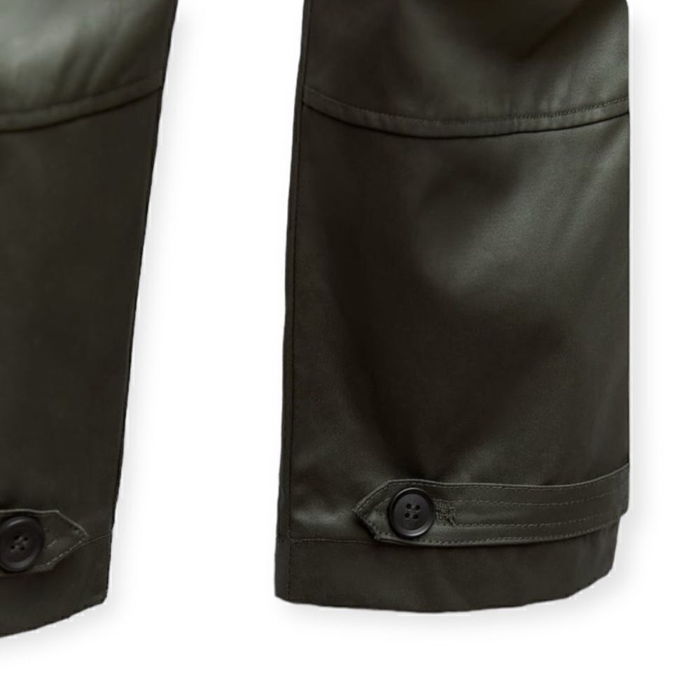 ZARA | Dark Khaki | WAXED CAPRI PANTS - Picture 5 of 11